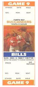 Buffalo Bills vs. Tampa Bay Buccaneers 1980 Game 4 Gameday ticket BuccaneersFan