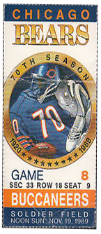 Chicago Bears vs. Tampa Bay Buccaneers 1980 Game 4 Gameday ticket BuccaneersFan