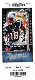 New England Patriots vs. Tampa Bay Buccaneers 1980 Game 4 Gameday ticket BuccaneersFan