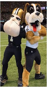 New Orleans Saints Mascot and Opponent of the Tampa Bay Buccaneers Fan