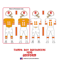 1976 Tampa Bay Buccaneers Uniform - Click To View Larger Image
