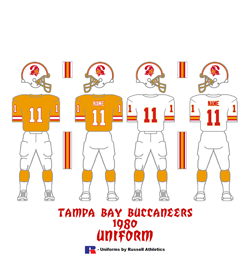 1980 Tampa Bay Buccaneers Uniform - Click To View Larger Image