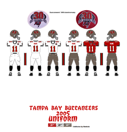 2005 Tampa Bay Buccaneers Uniform - Click To View Larger Image