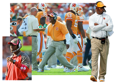 Raheem Morris Head Coach of Tampa Bay Buccaneers 2009 to 2011 - The Ultimate Tampa Bay Buccaneers Fan Site, Historical Archive, Every Coach, Every Season, BUCS Fanatical Fans - BUCS Coaching History 1976-Present.