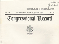 Professor Jam or Raders name was officially read into the United States Congressional Record in Washington DC