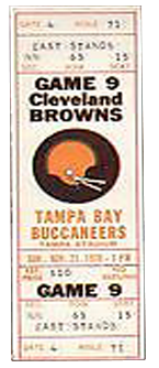 Cleveland Browns vs. Tampa Bay Buccaneers 1980 Game 4 Gameday ticket BuccaneersFan