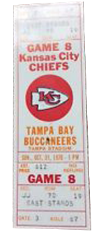 Kansas City Chiefs vs. Tampa Bay Buccaneers 1980 Game 4 Gameday ticket BuccaneersFan