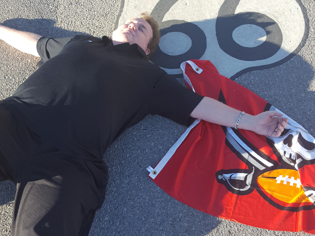 BuccaneersFan.com U.S. Rt. 66 Flagger-Ahead Rest Stop in Elk City, Oklahoma.