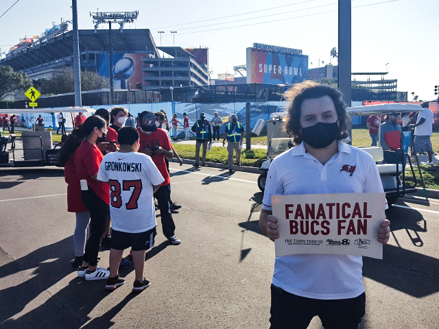 Daniel Rader Super Bowl LV - 18 years later with same sign from Super Bowl XXXVII